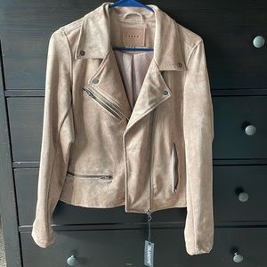 BLANK NYC brown/tan faux suede jacket